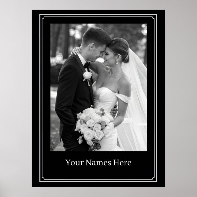 Poster Pôster de Retrato de Casamento Personalizado (Frente)