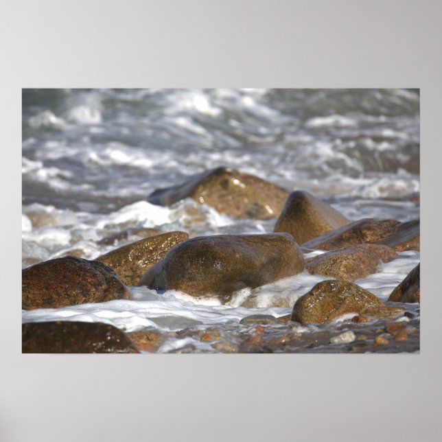 Poster Pôster de Rochas e Ondas em Rhode Island (Frente)