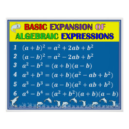 Póster Poster de sala de aula de álgebra e matemática - O