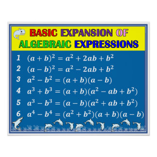 Póster Poster de sala de aula de álgebra e matemática - O