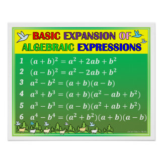 Póster Poster de Sala de Aula de Matemática em Álgebra -