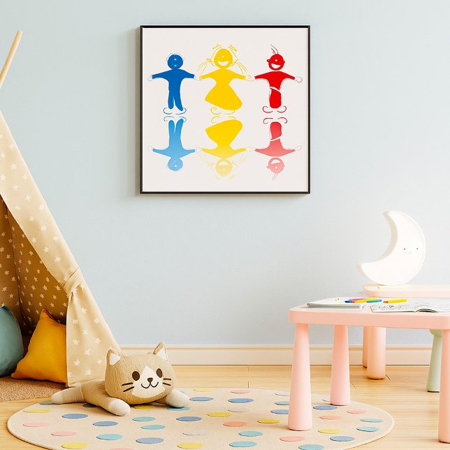 Poster Pôster de Silhuetas de Crianças Felizes (Criador carregado)