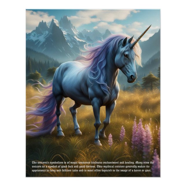 Póster Poster de Simbolismo Unicórnio (Frente)