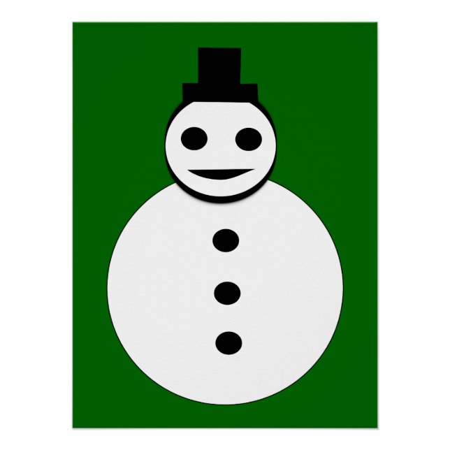 Póster Poster de Snowman de Natal sorridente (Frente)