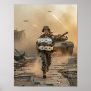 Poster Pôster de Sobrevivência na Zona de Guerra com Humo