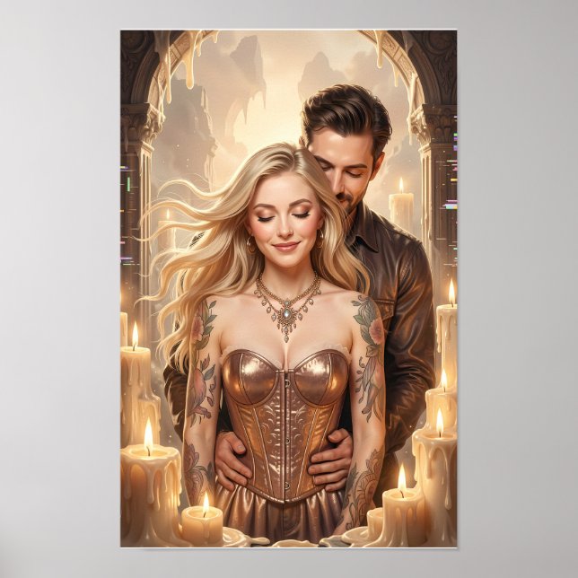 Poster Pôster de Sonho de Romance com Vela Dourada (Frente)