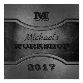 Póster Poster de texto personalizado Faux Metal