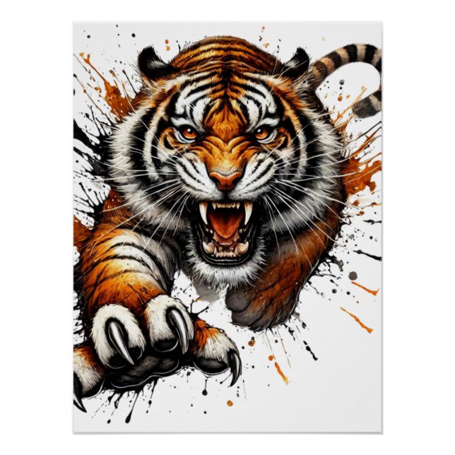 Póster Poster de Tigre Irritado (Frente)