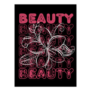 Póster Poster de Tipografia por Linha Flor de Bela