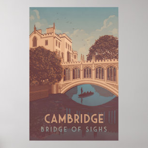 Poster Pôster de Viagem da Ponte dos Suspiros de Cambridg