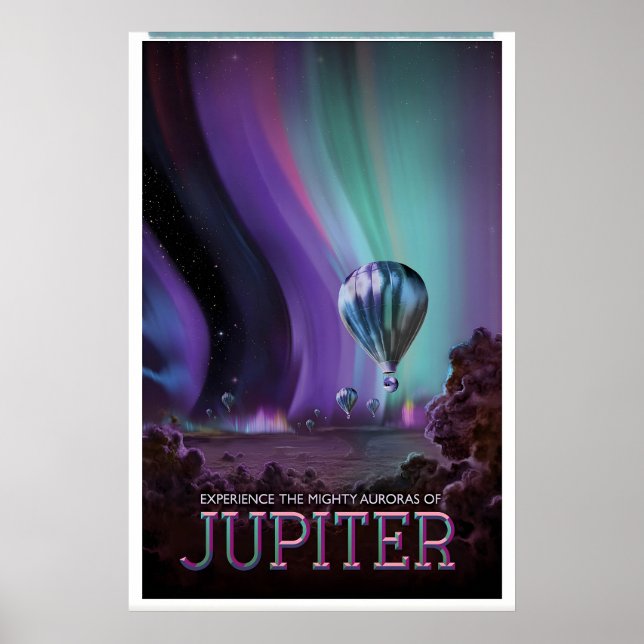 Poster Pôster de Viagem Espacial da NASA de Júpiter Estre (Frente)