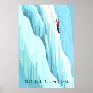 Poster Pôster de Viagem para Escalada de Gelo