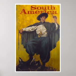 Poster Pôster de Viagem Vintage Impresso América do Sul S