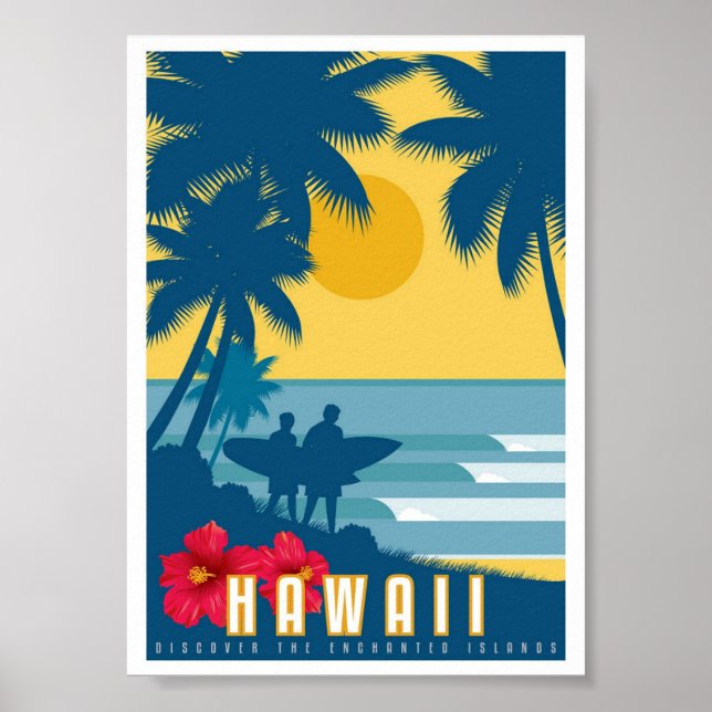Poster - Poster de viagens Art Deco Hawaii (Frente)