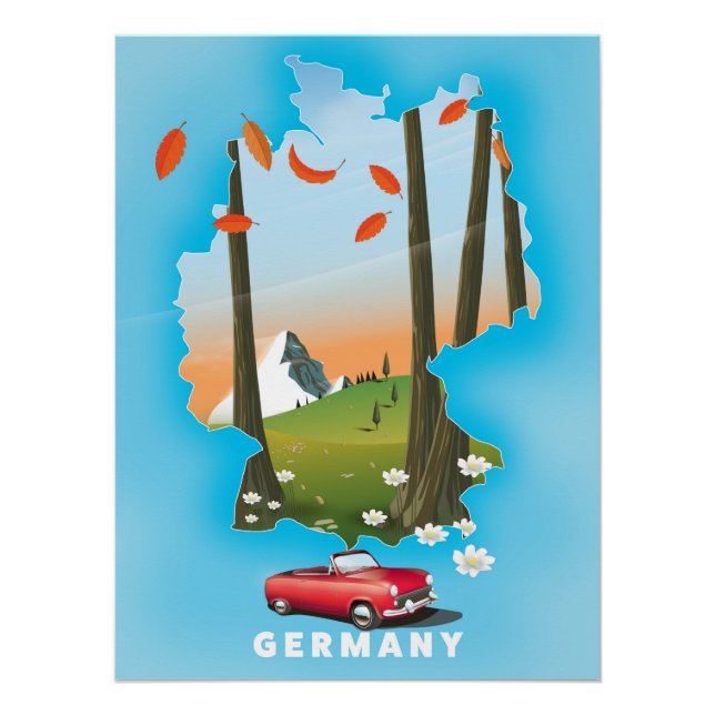 Póster Poster de viagens da Alemanha. (Frente)