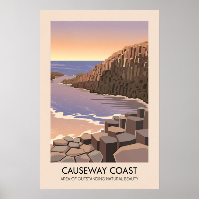 Poster Pôster de Viagens da Costa Causeway AONB (Frente)