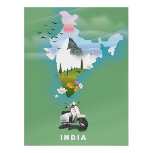 Póster poster de viagens da Índia