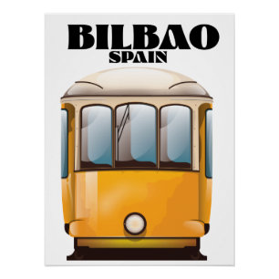 Póster Poster de viagens de elétrico de Espanha Bilbau