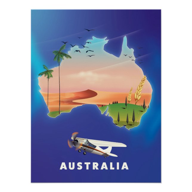 Póster Poster de viagens de Férias da Austrália (Frente)