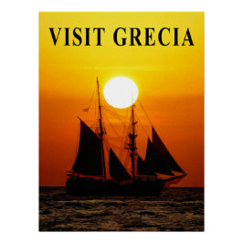 Póster Poster de viagens grécia