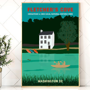 Póster Poster de viagens Retro Fletcher Cove Washington D