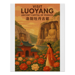 Póster Poster de viagens Retroativo - Luoyang, China