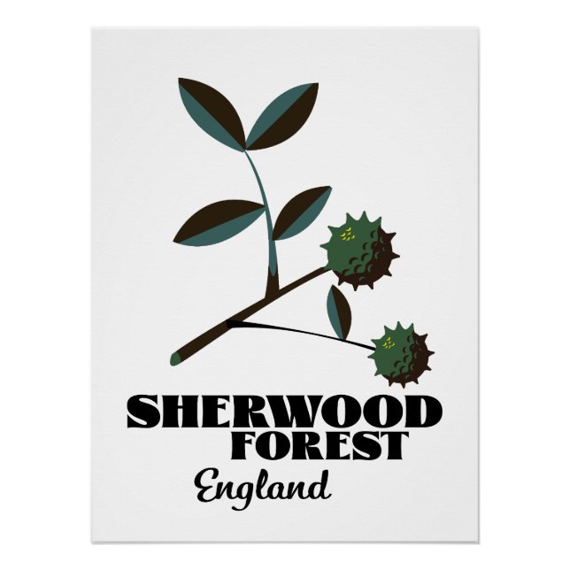 Póster Poster de viagens Sherwood Forest England (Frente)