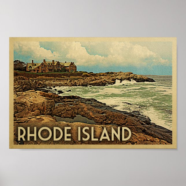Poster Poster de Viagens vintage da Ilha Rhode (Frente)