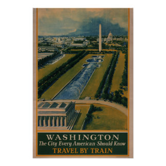 Póster Poster de viagens Vintage Washington DC