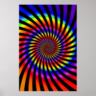 Póster Pôster: Design espiral colorida