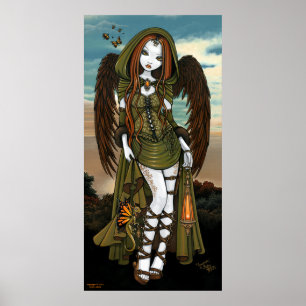 Póster Pôster do Anjo do Lanternar do Dragão do Pôr do So