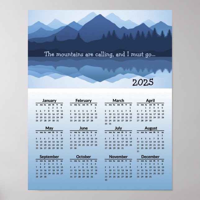 Poster Pôster do Calendário Blue Mountain Reflections 202 (Frente)