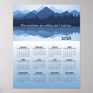 Poster Pôster do Calendário Blue Mountain Reflections 202