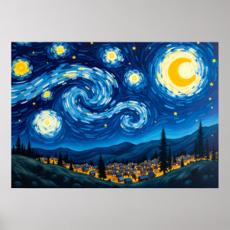 Poster Pôster do Céu Giratório Inspirado na Noite Estrela