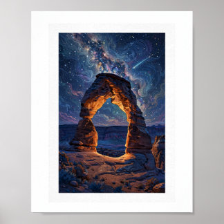 Poster Pôster do Céu Noturno do Deserto sobre o Arco Deli