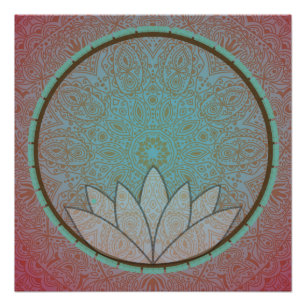 Póster Poster do Círculo de Meditação de Mandala Lotus
