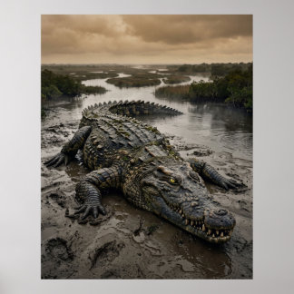 Poster Pôster do Delta Lamacento do Crocodilo de Pedra