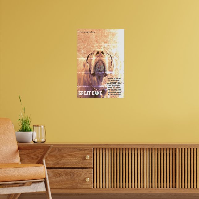 Poster Pôster do Dogue Alemão moderno verde (Sala de Estar 2)
