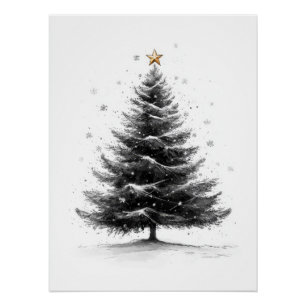 Póster Poster do esboço natalino