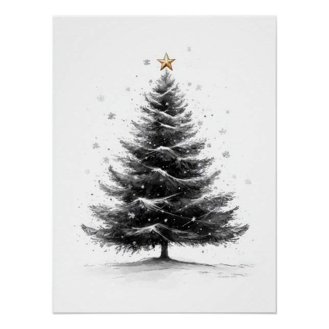 Póster Poster do esboço natalino (Frente)