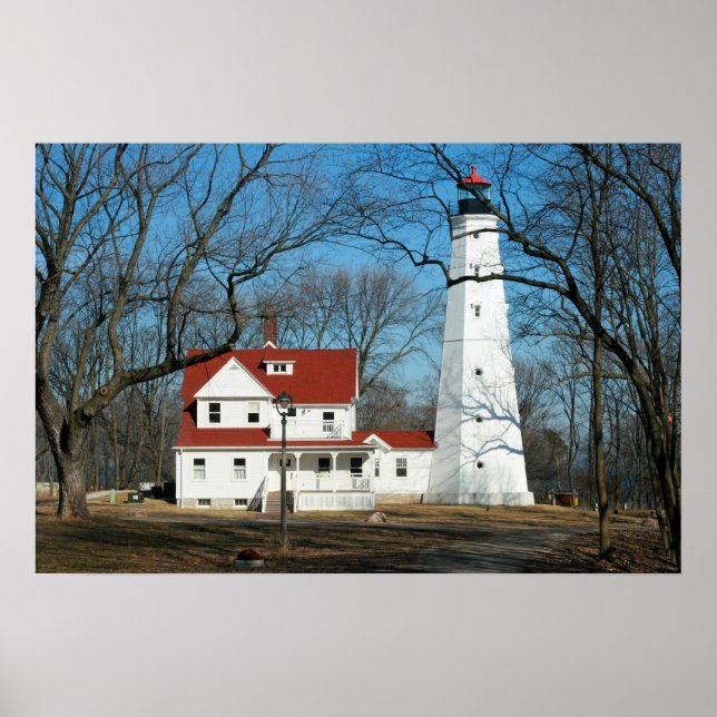 Póster Pôster do Farol de North Point Milw WI (Frente)