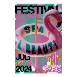 Póster Poster do Festival de Beleza e SPA em Paris