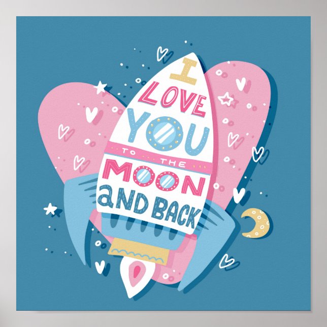 Poster Pôster do Foguete Amor Você até a Lua (Frente)