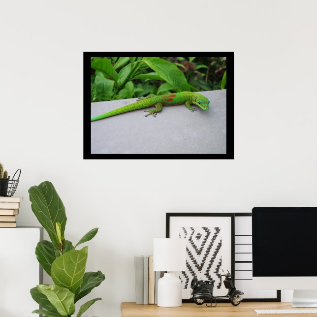 Poster Pôster do Gecko Diurno Poeira Dourada (Escritório em casa)