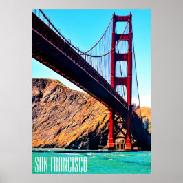 Póster Pôster do Golden Gate Bridge em tela brilhante 40
