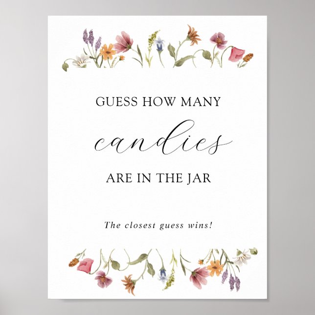 Poster Pôster do Jogo de Chuveiro - Adivinhe Quantos Estã (Frente)