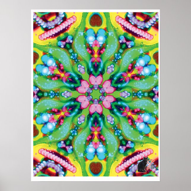Póster Pôster do Kaleidoscópio de Colagem Cinética Hydra (Frente)