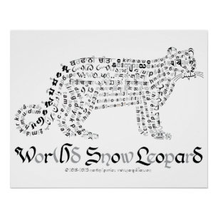 Póster Poster do Leopardo da Neve do Mundo