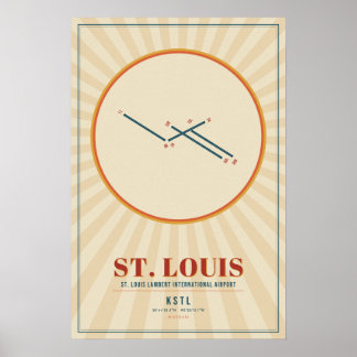 Poster Pôster do Mapa da Pista do Aeroporto STL de St. Lo