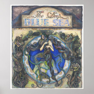 Póster "Poster do mar azul profundo" - 40 cm x 46,2 cm